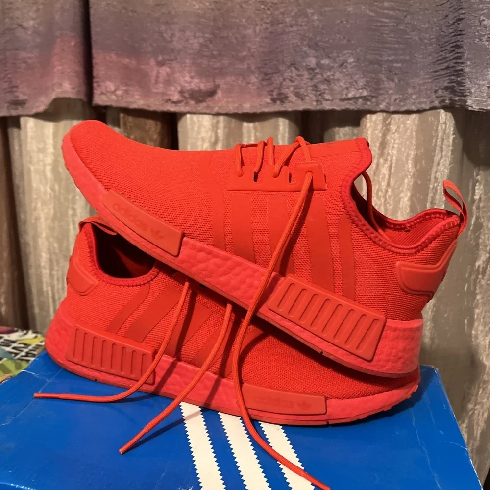 Adidas originals NMD_R1 Primeblue Men's Shoes Vivid Red GX7605 size 11